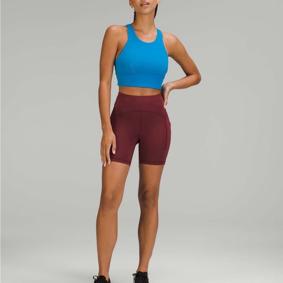 📦 MOVING SALE! Lululemon Wunder Train Longline Bra - Size 8 - Poolside Blue - Picture 2 of 7